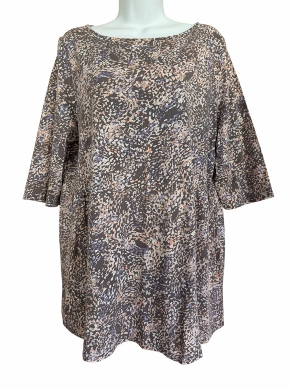 Pure Jill Knit Tunic Top Shirt Size Large Baby Doll Casual Abstract